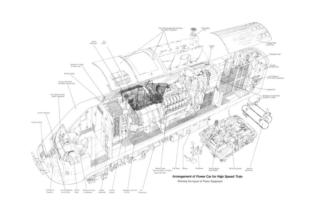 Arrangement of power car for High Speed Train (class 43, Intercity 125). - Image 63