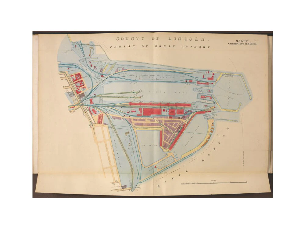 Plan of Grimsby Town and Docks including the Royal Dock, Union Dock, etc, 1885. - Image 17