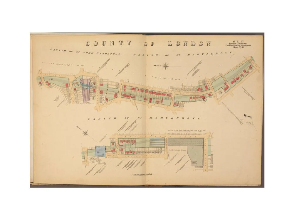 Plans of tunnel approaching London Marylebone station, showing land ownership and leases above the railway, 1901. - Image 45