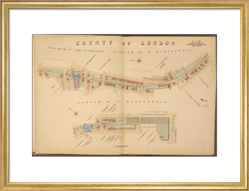 Plans of tunnel approaching London Marylebone station, showing land ownership and leases above the railway, 1901. - Image 48