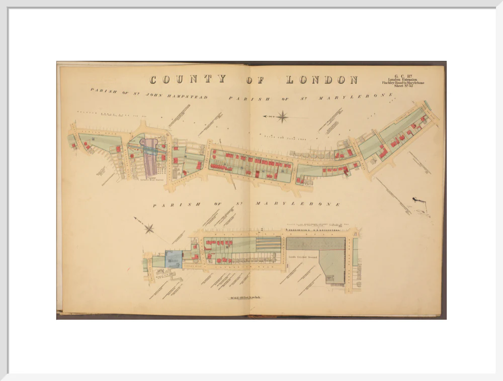 Plans of tunnel approaching London Marylebone station, showing land ownership and leases above the railway, 1901. - Image 57