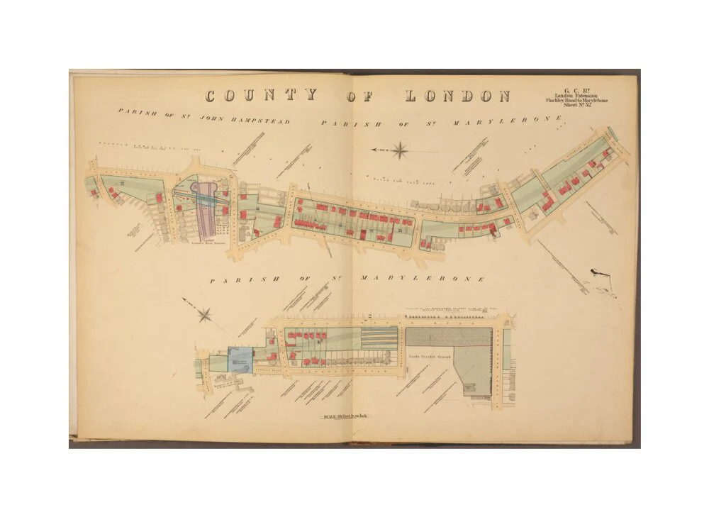 Plans of tunnel approaching London Marylebone station, showing land ownership and leases above the railway, 1901. - Image 61