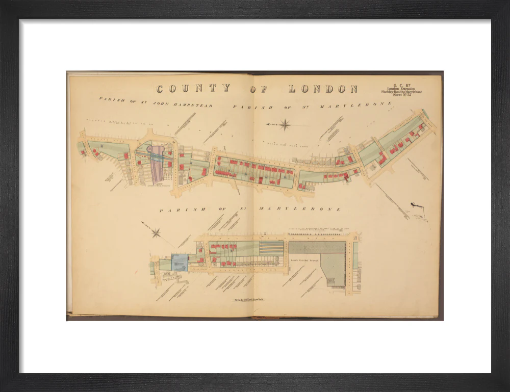 Plans of tunnel approaching London Marylebone station, showing land ownership and leases above the railway, 1901. - Image 8
