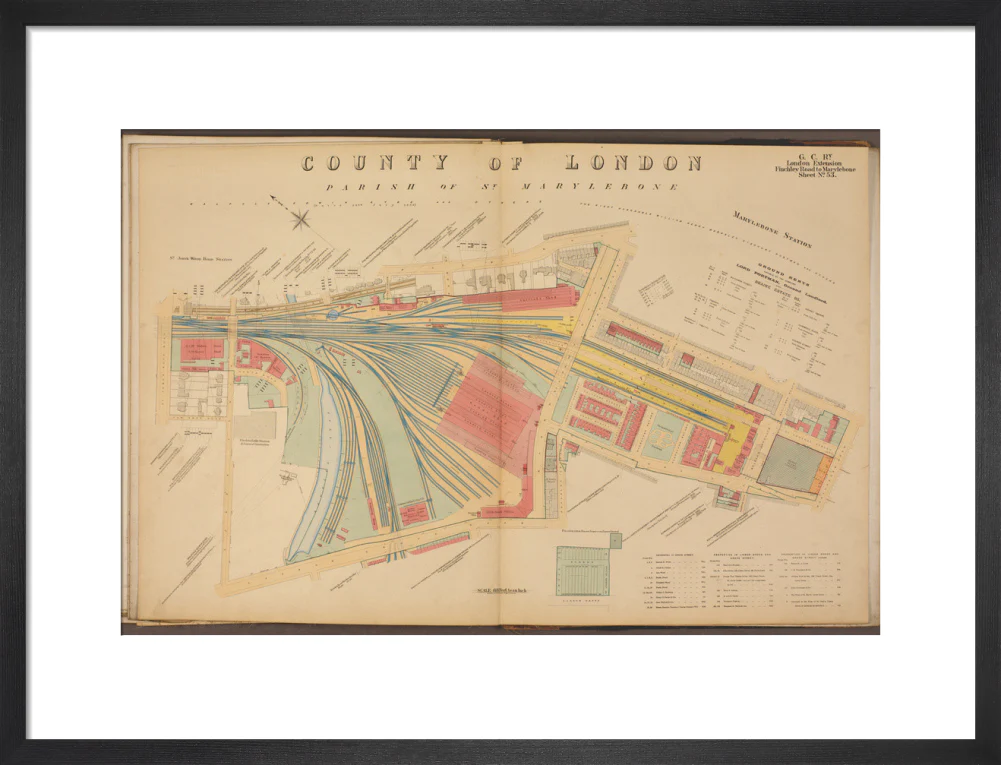 Plan of Marylebone station and surrounding area including platforms and offices, stables, goods shed and offices, etc, 1901. - Image 13