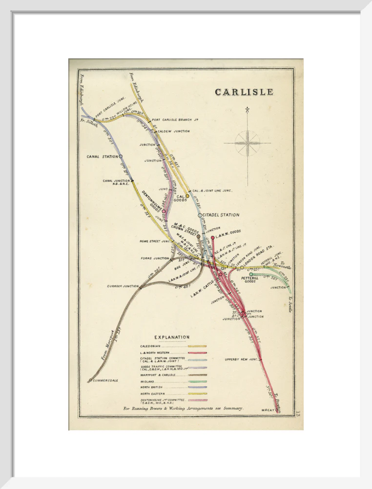 Railway Clearing House diagram of railways and junction at Carlisle, 1867. - Image 14