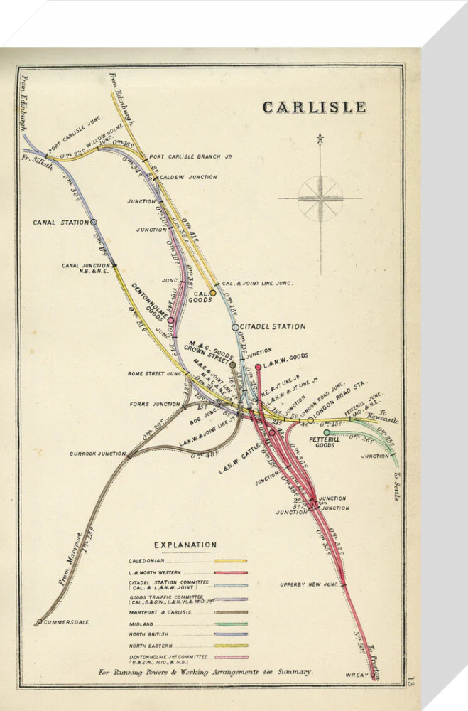 Railway Clearing House diagram of railways and junction at Carlisle, 1867. - Image 31