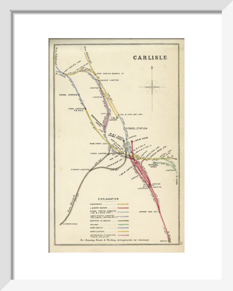 Railway Clearing House diagram of railways and junction at Carlisle, 1867. - Image 37