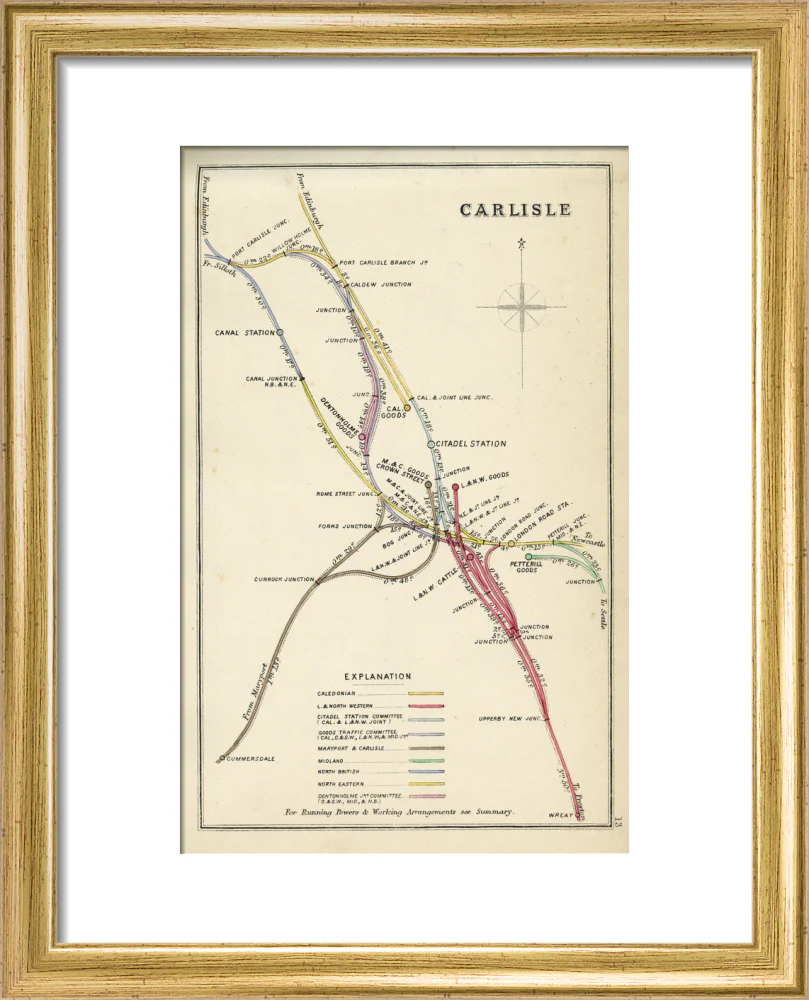 Railway Clearing House diagram of railways and junction at Carlisle, 1867. - Image 38