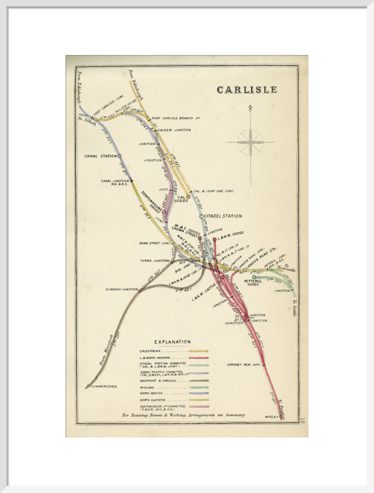 Railway Clearing House diagram of railways and junction at Carlisle, 1867. - Image 57