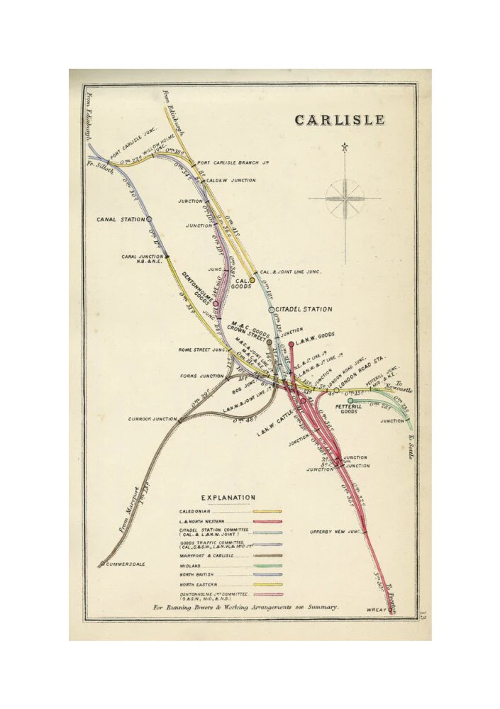 Railway Clearing House diagram of railways and junction at Carlisle, 1867. - Image 61