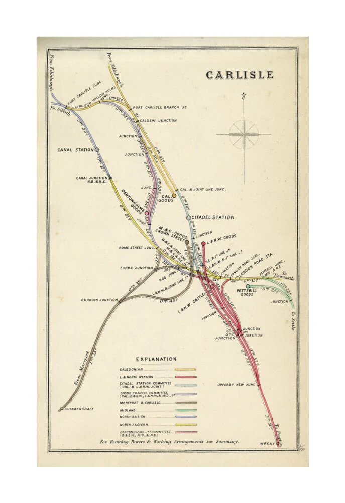 Railway Clearing House diagram of railways and junction at Carlisle, 1867. - Image 62