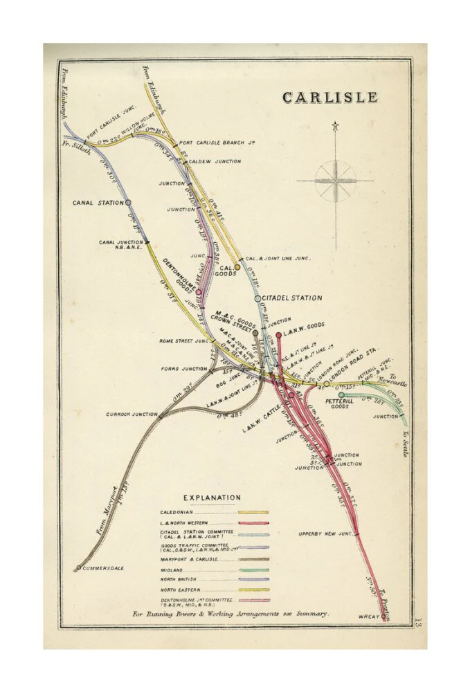 Railway Clearing House diagram of railways and junction at Carlisle, 1867. - Image 63