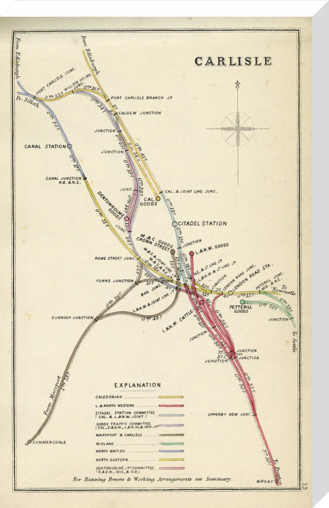 Railway Clearing House diagram of railways and junction at Carlisle, 1867. - Image 66