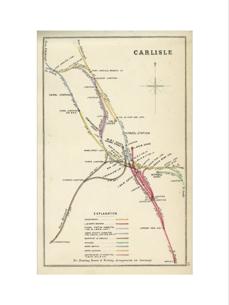 Railway Clearing House diagram of railways and junction at Carlisle, 1867. - Image 7