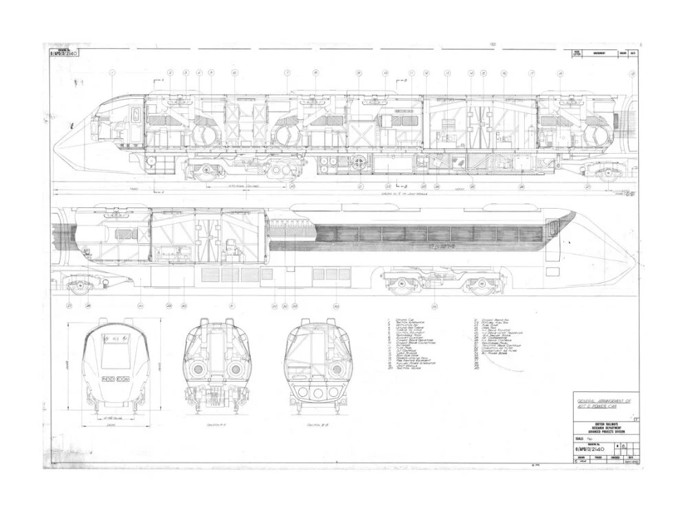 General arrangement of APT-E power car, British Railways research department, 1970. - Image 30