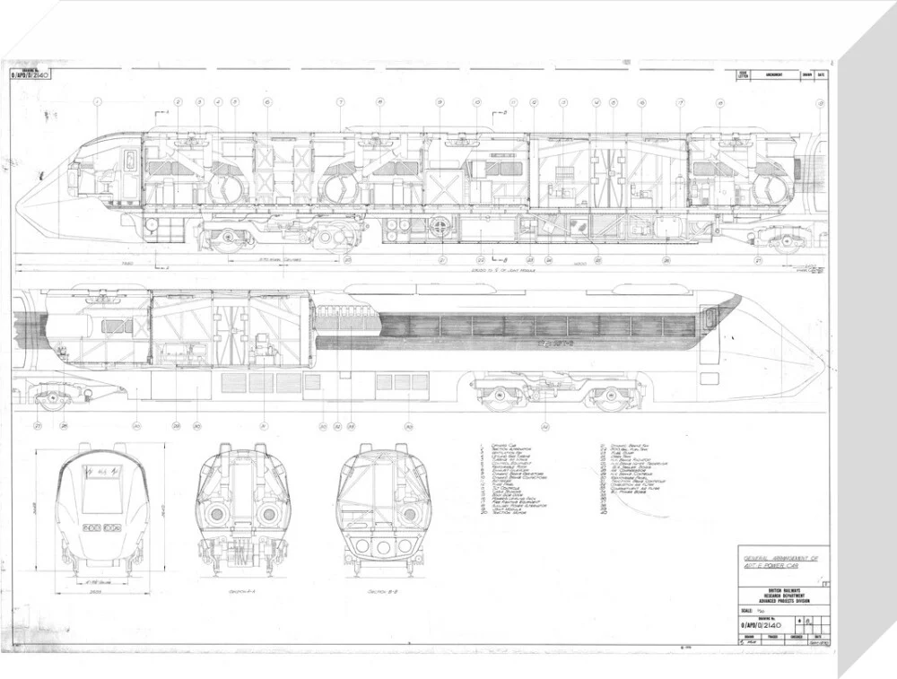 General arrangement of APT-E power car, British Railways research department, 1970. - Image 31