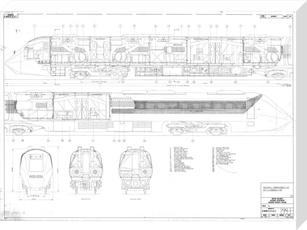 General arrangement of APT-E power car, British Railways research department, 1970. - Image 33