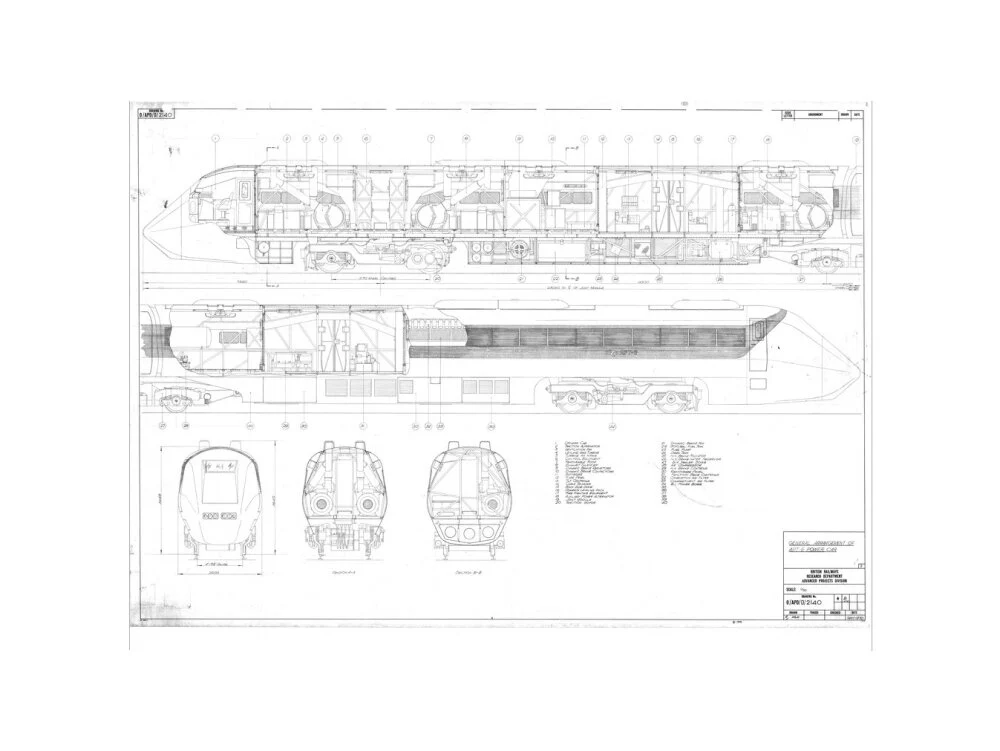 General arrangement of APT-E power car, British Railways research department, 1970. - Image 50