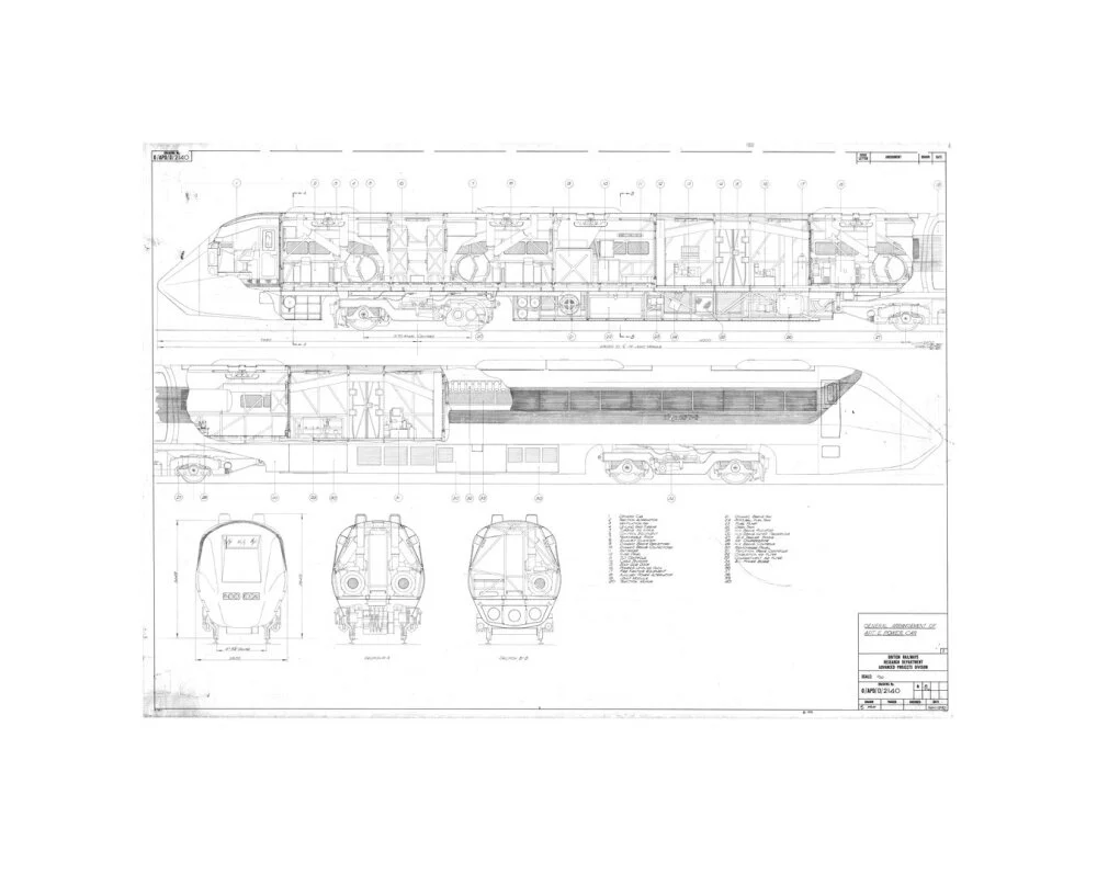 General arrangement of APT-E power car, British Railways research department, 1970. - Image 60