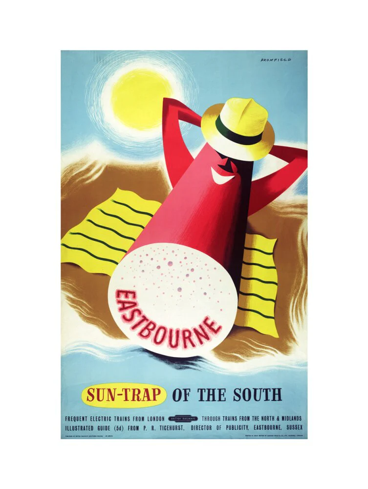 Poster, British Railways (Southern Region), Eastbourne - sun trap of the South, by Bromfield, 1960s. - Image 17