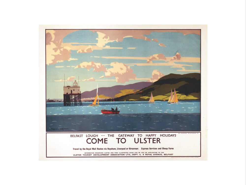 'Come to Ulster', LMS poster, c 1930s. - Image 17