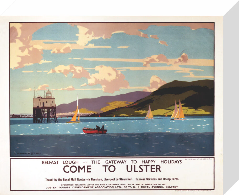 'Come to Ulster', LMS poster, c 1930s. - Image 31