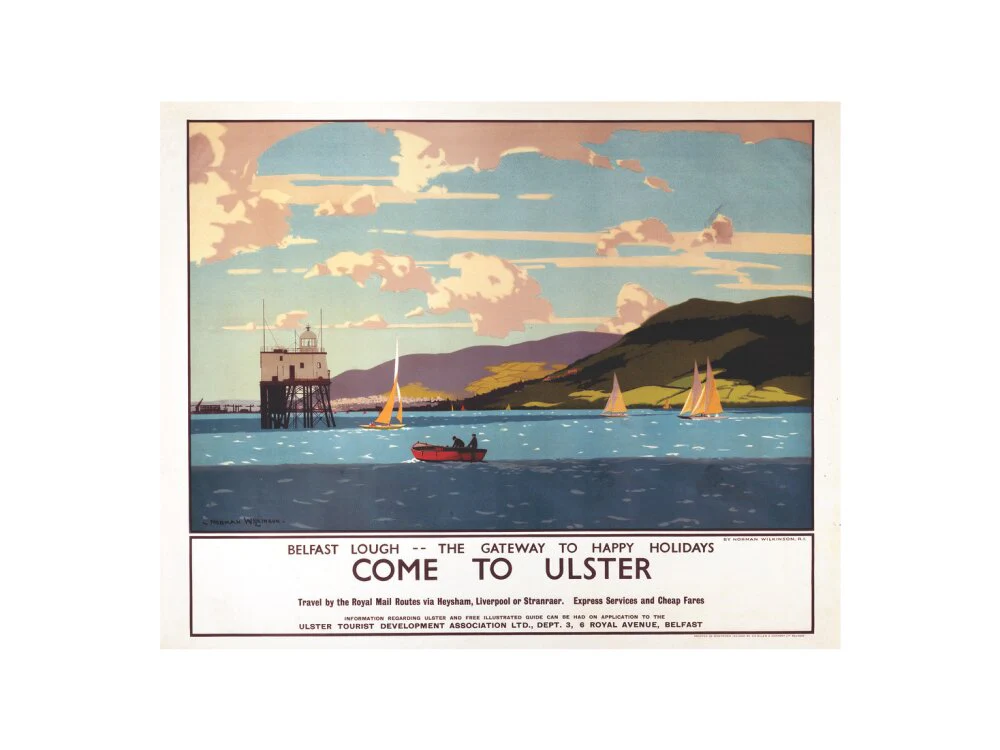 'Come to Ulster', LMS poster, c 1930s. - Image 40