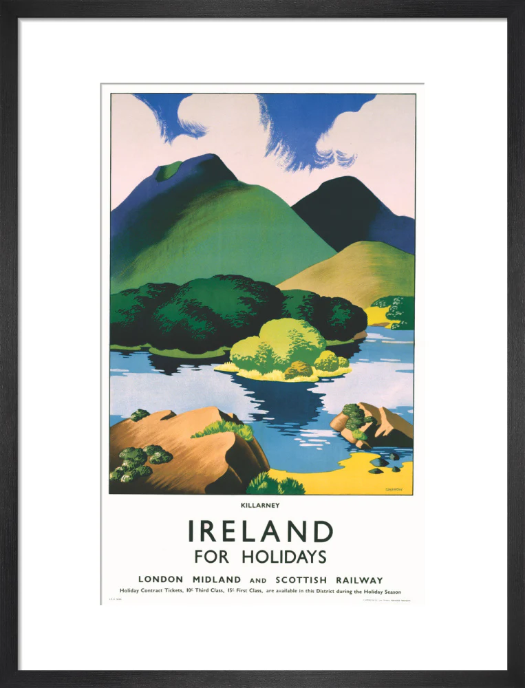 'Ireland for Holidays - Killarney', LMS poster, c 1930s. - Image 13
