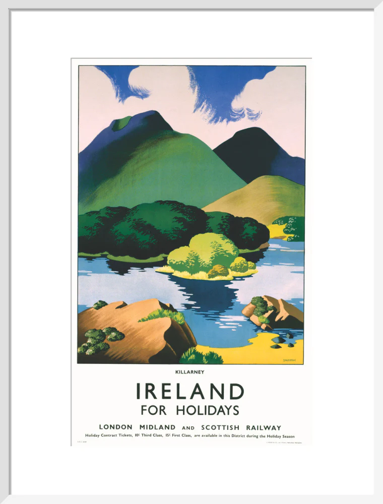 'Ireland for Holidays - Killarney', LMS poster, c 1930s. - Image 19
