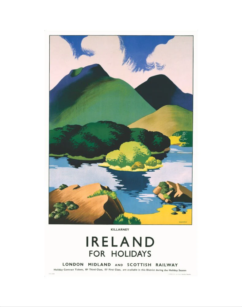 'Ireland for Holidays - Killarney', LMS poster, c 1930s. - Image 2