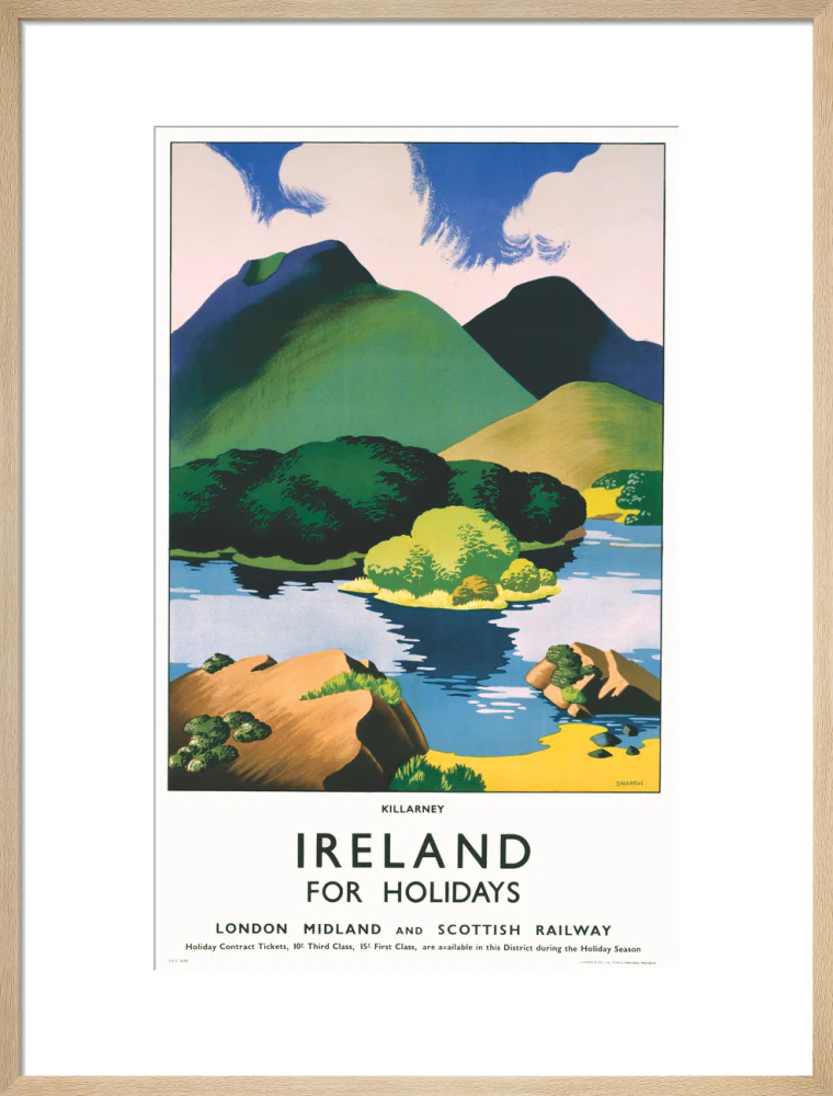 'Ireland for Holidays - Killarney', LMS poster, c 1930s. - Image 21