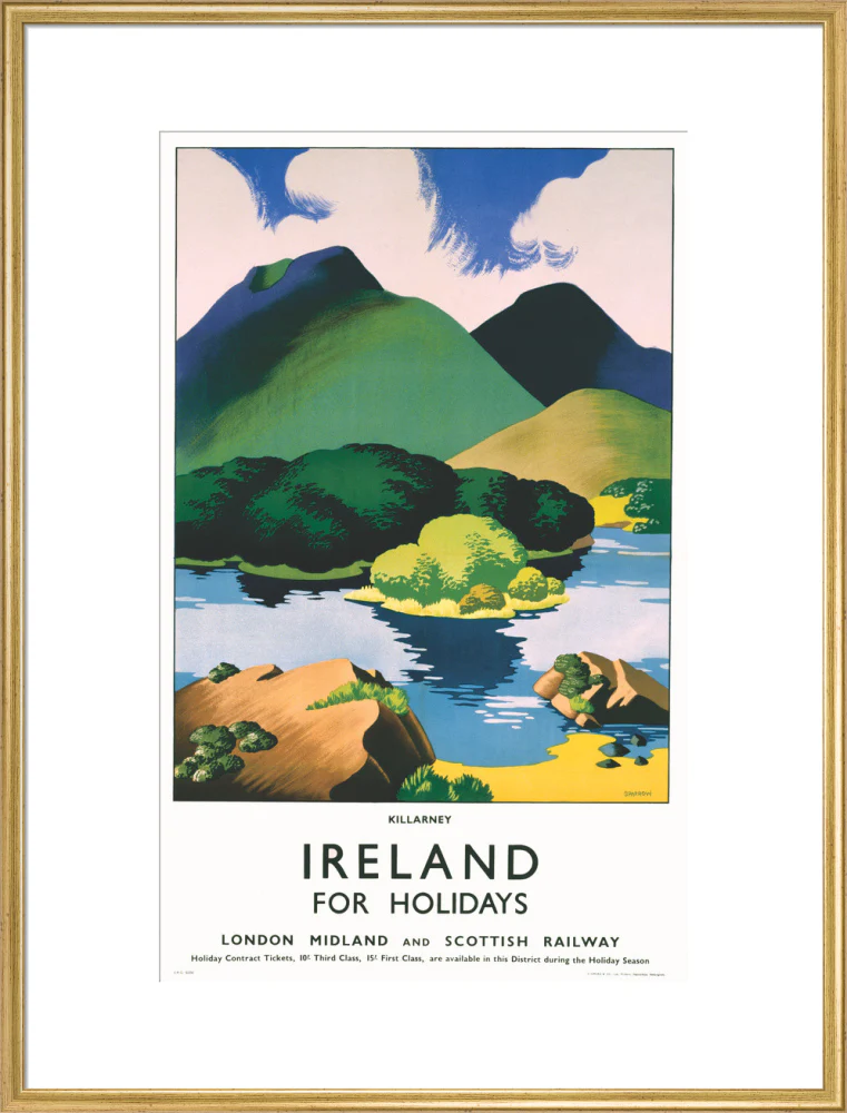 'Ireland for Holidays - Killarney', LMS poster, c 1930s. - Image 25