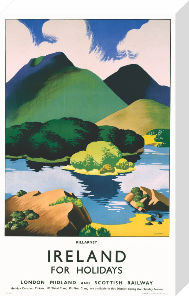 'Ireland for Holidays - Killarney', LMS poster, c 1930s. - Image 32