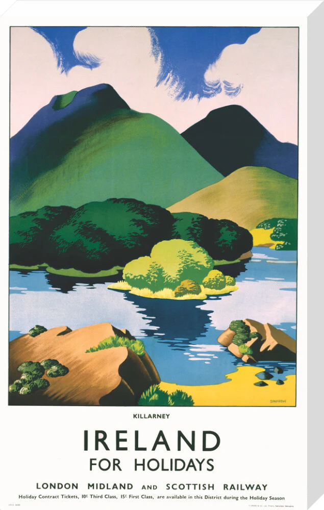 'Ireland for Holidays - Killarney', LMS poster, c 1930s. - Image 33