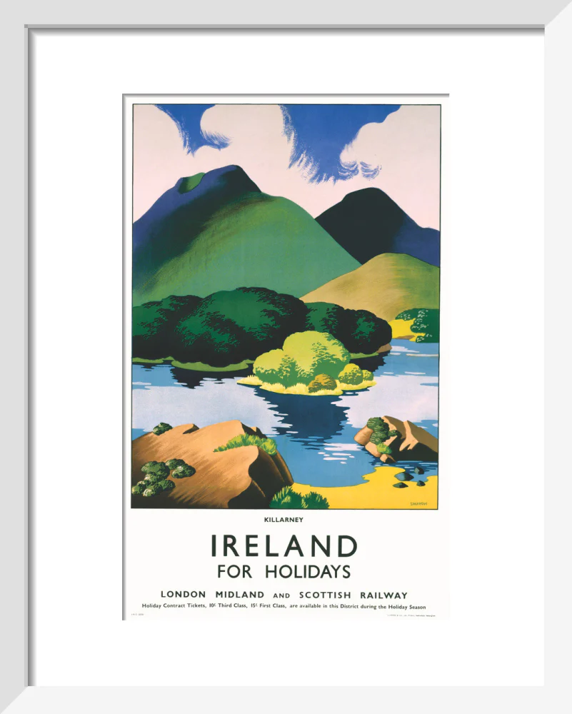 'Ireland for Holidays - Killarney', LMS poster, c 1930s. - Image 37