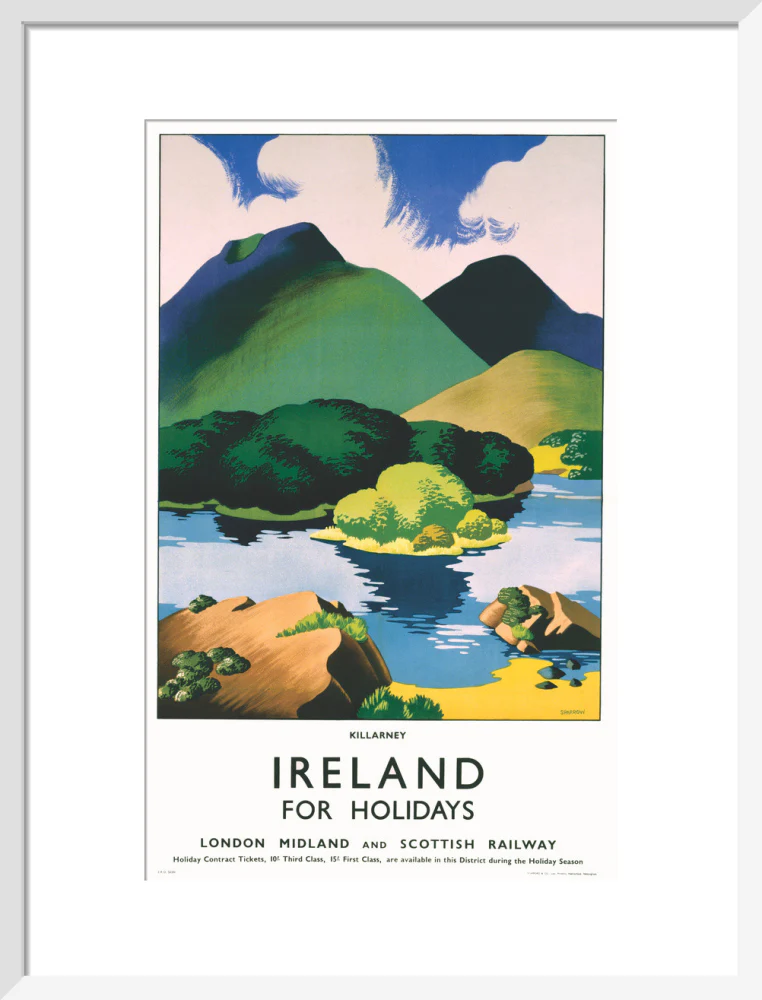 'Ireland for Holidays - Killarney', LMS poster, c 1930s. - Image 47