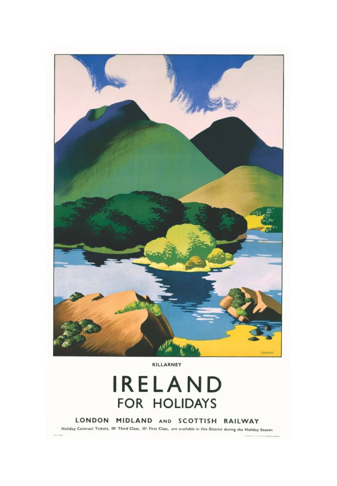 'Ireland for Holidays - Killarney', LMS poster, c 1930s. - Image 61