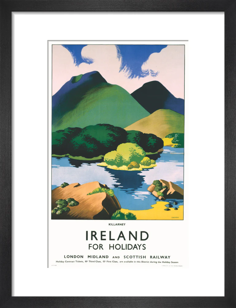 'Ireland for Holidays - Killarney', LMS poster, c 1930s. - Image 8