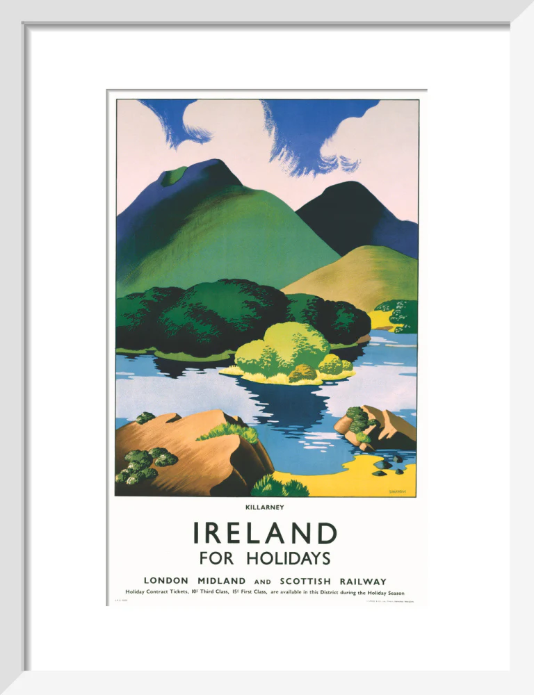 'Ireland for Holidays - Killarney', LMS poster, c 1930s. - Image 9