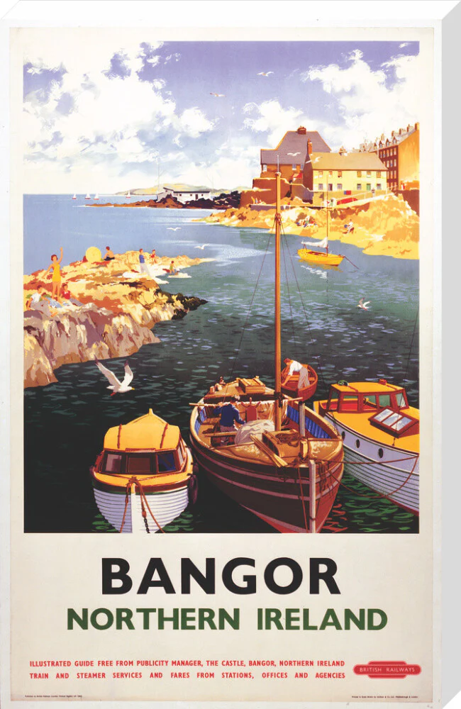 'Bangor, Northern Ireland', BR poster, 1955. - Image 100