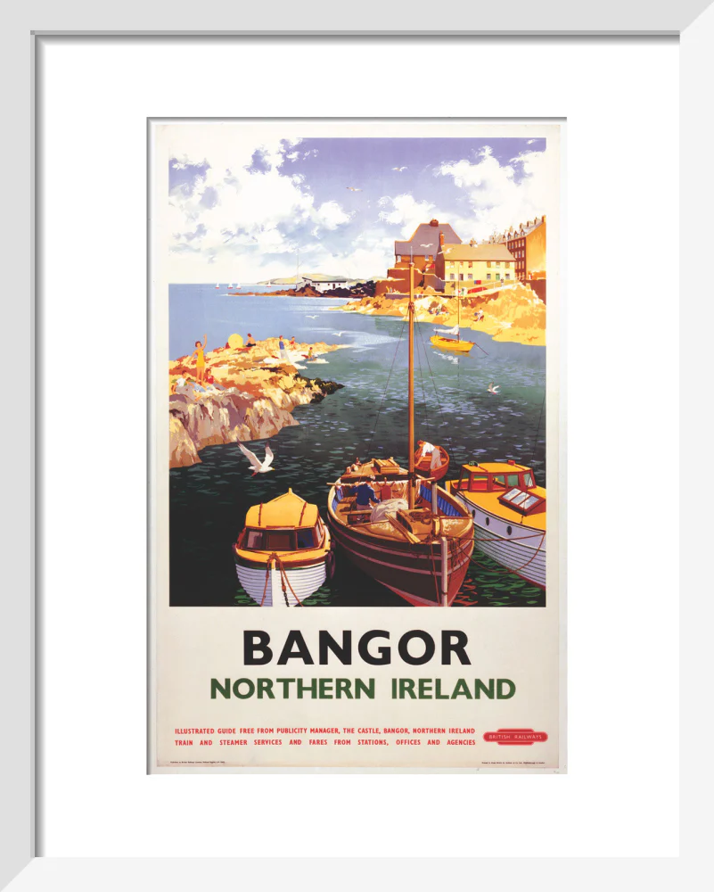 'Bangor, Northern Ireland', BR poster, 1955. - Image 37