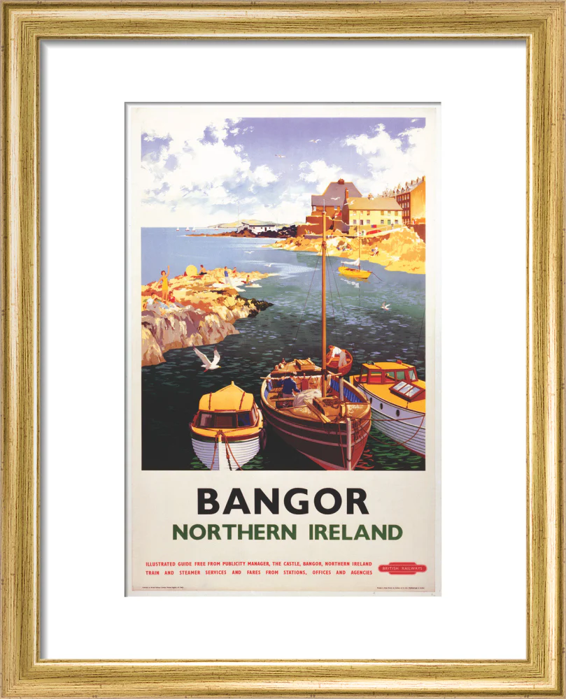 'Bangor, Northern Ireland', BR poster, 1955. - Image 38