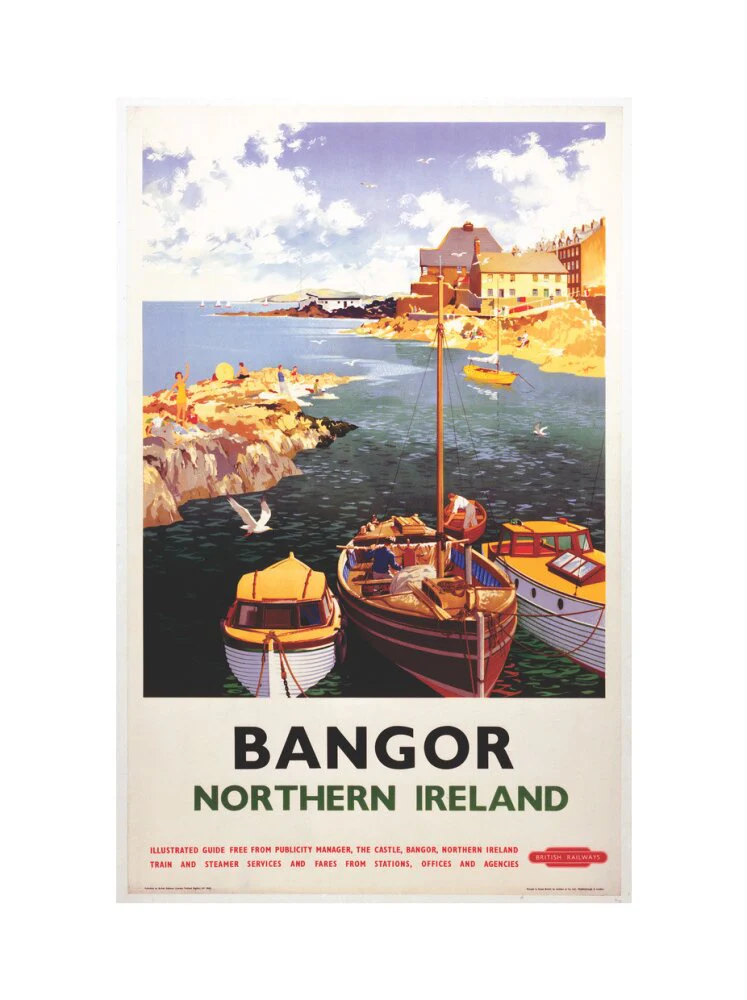 'Bangor, Northern Ireland', BR poster, 1955. - Image 55