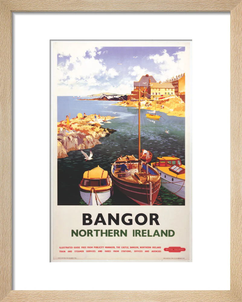 'Bangor, Northern Ireland', BR poster, 1955. - Image 72