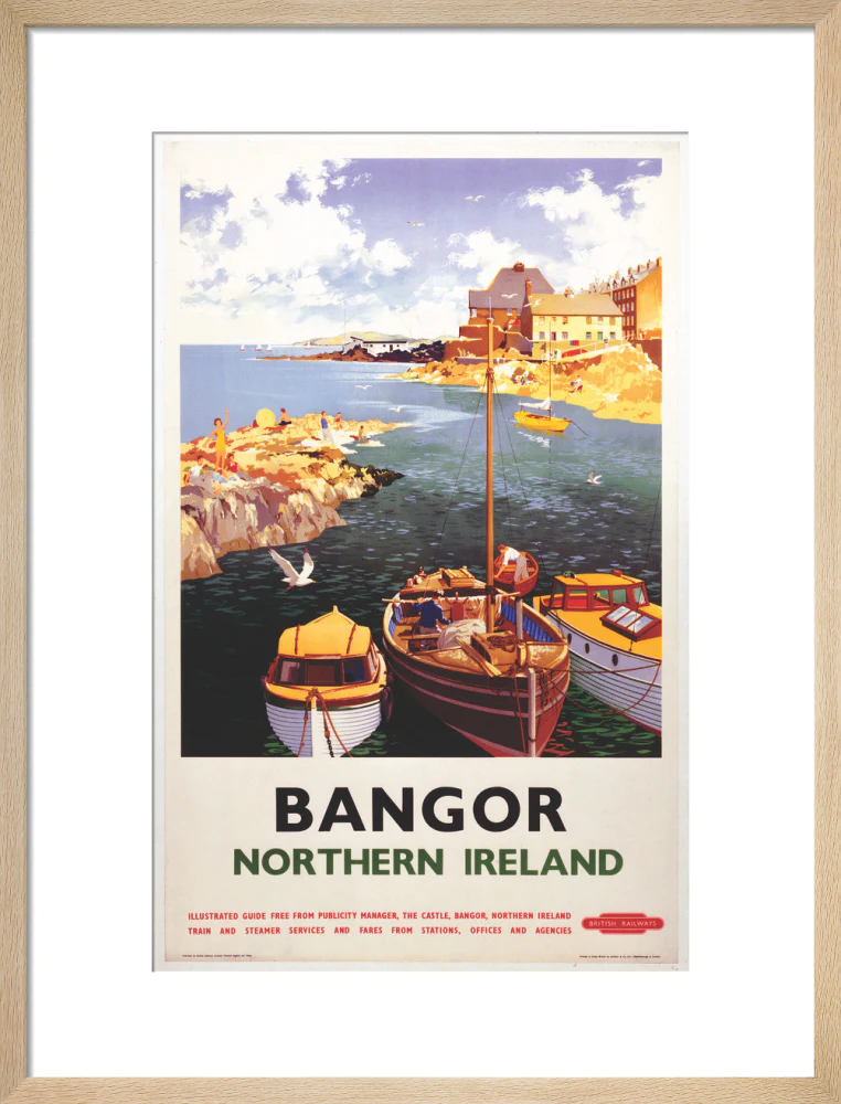 'Bangor, Northern Ireland', BR poster, 1955. - Image 82
