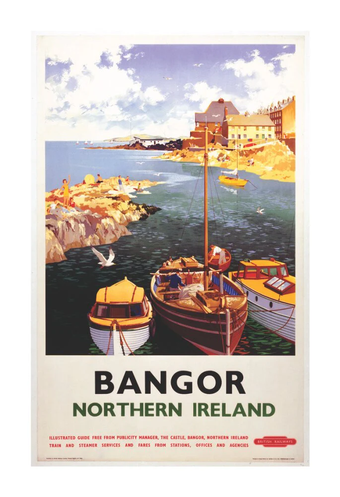 'Bangor, Northern Ireland', BR poster, 1955. - Image 96