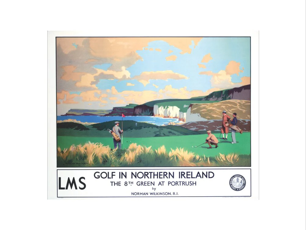 'Golf in Northern Ireland', LMS poster, c 1925. - Image 12