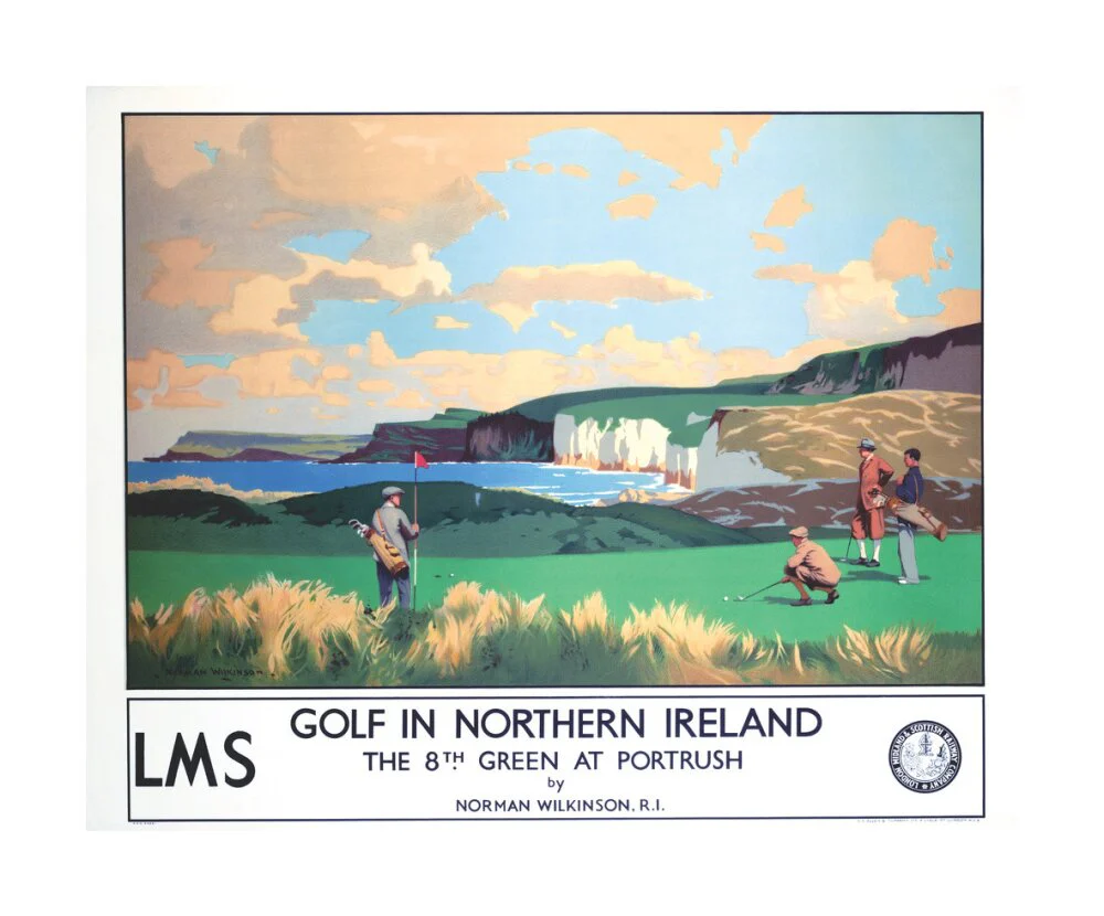 'Golf in Northern Ireland', LMS poster, c 1925. - Image 29