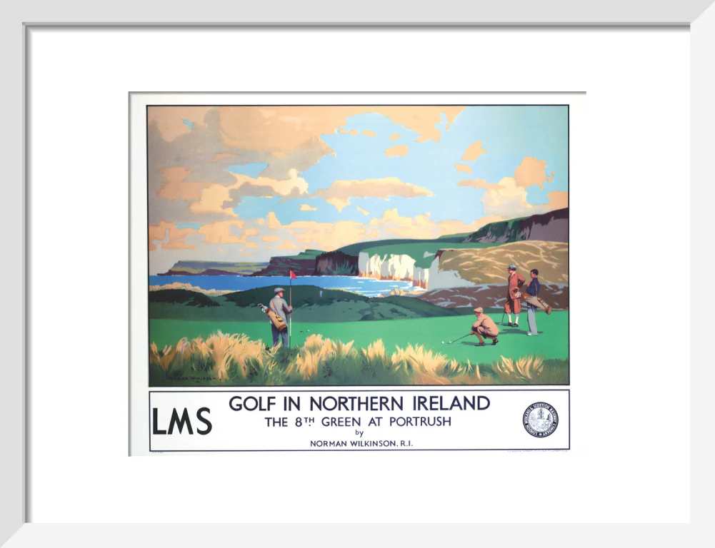 'Golf in Northern Ireland', LMS poster, c 1925. - Image 42