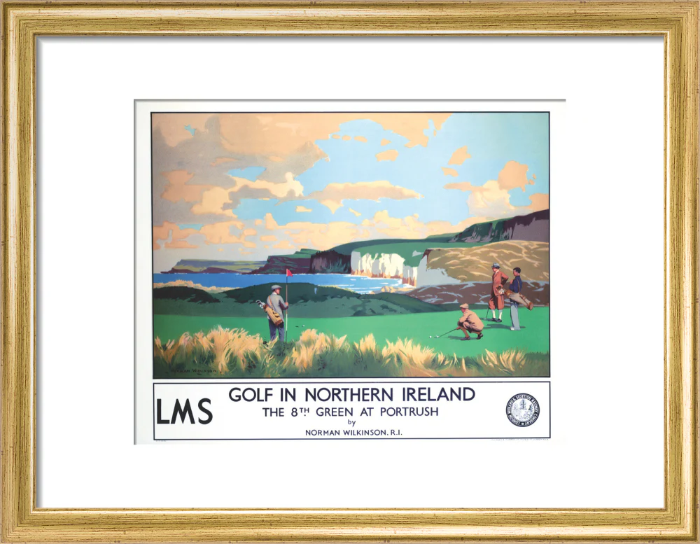 'Golf in Northern Ireland', LMS poster, c 1925. - Image 43